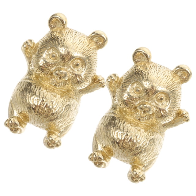 FESTFENDS 2Ud Pomos Decorativos De Dorado Con De Panda Para Gabinetes Y Cajones