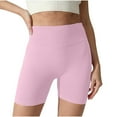 thumbnail image 3 of YOIAVAIOY Gym Shorts for Women Biker Shorts High Waist Lifting Leggings Workout Running Yoga Bottoms Pink M, 3 of 5