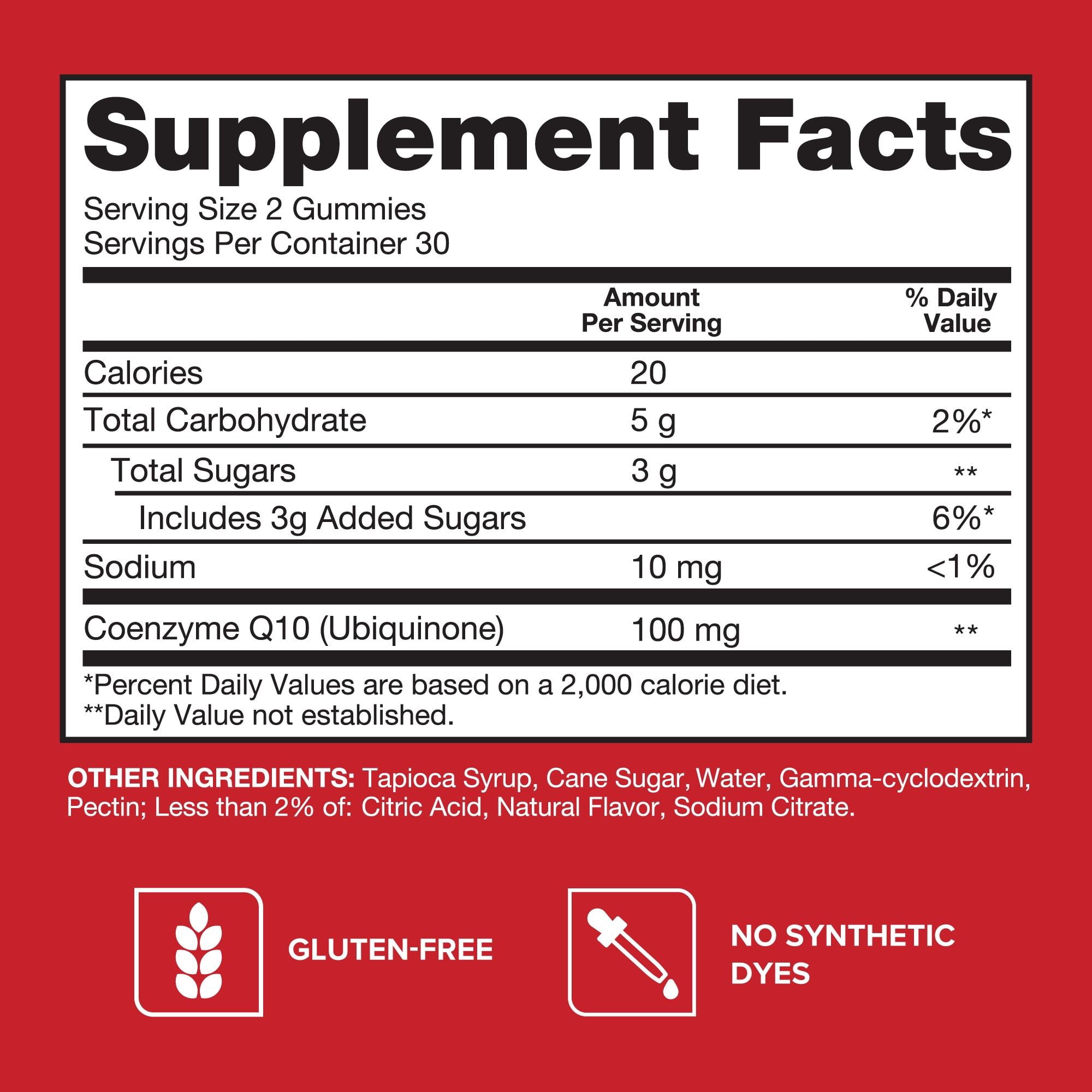 Qunol CoQ10 Gummies, 100mg,  Ultra-High Absorption, Heart Health Supplement, 60 Count