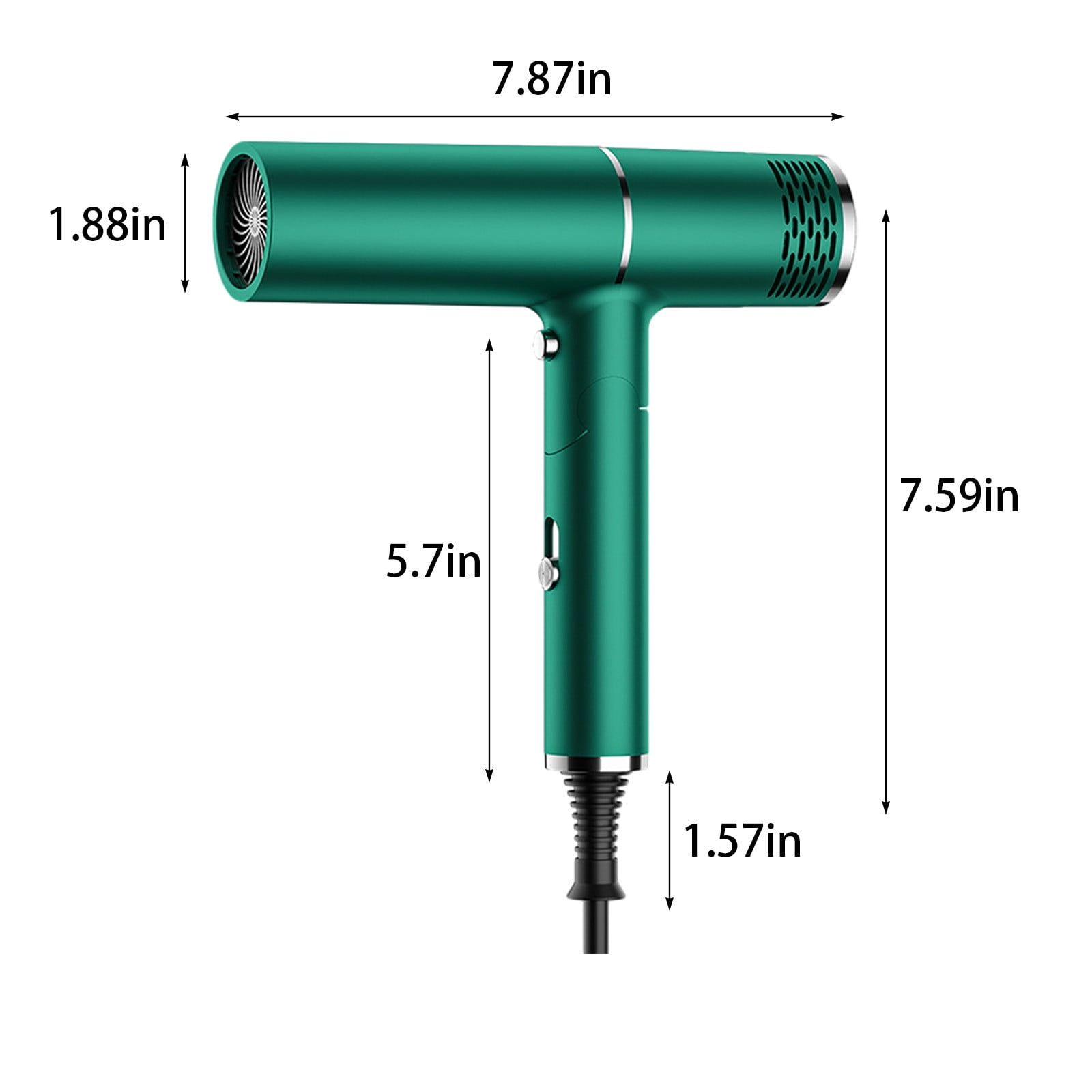 Hiroekza Hair Dryer With Diffuser, Travel Hairdryer For Normal & Curly Hair Includes Volume Styling Nozzle