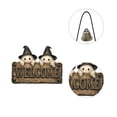 thumbnail image 2 of Lilixerw Halloween Ghost Welcome Decoration, Dual Witch Hat Ghost Hanging Plaque with Bell Accent, for Front Door, Porch and Entryway Wall Display, 2 of 6