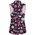 thumbnail image 4 of xfsWaSs Tennis Tank Tops for Women Casual Floral Print Sleeveless Golf Polo Shirt 1/4 Zip Collared Tops Lightweight Summer Blouse, 4 of 6