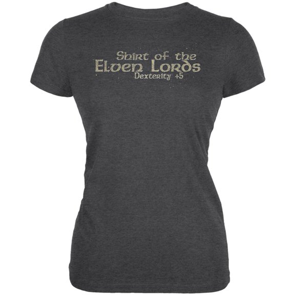 Gaming Shirt of Elven Lords Dexterity Juniors Soft T Shirt Deep Heather LG