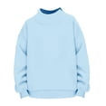 thumbnail image 5 of Weikingp Mockneck Sweatshirt Camping Sweatshirts High Neck Sweatshirt Cowl Neck Tops Fashion Clothing Turtleneck Tops Fall Sweatshirts for Women Oversized Mock Neck Sweatshirt Blue 2XL, 5 of 8