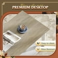 thumbnail image 4 of GALAXHERO 39.4" Coffee Table with Storage Shelf Farmhouse Coffee Table with V-Frame Support 2-Tier Wood Rustic Center Table for Living Room, Bedroom & Balcony, Greige & White, 4 of 5