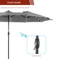 thumbnail image 3 of CHYVARY 15 x 9ft LED Double-Sided Patio Market Umbrella Outdoor with LED Lights for Garden, Deck and Pool,Gray, 3 of 7