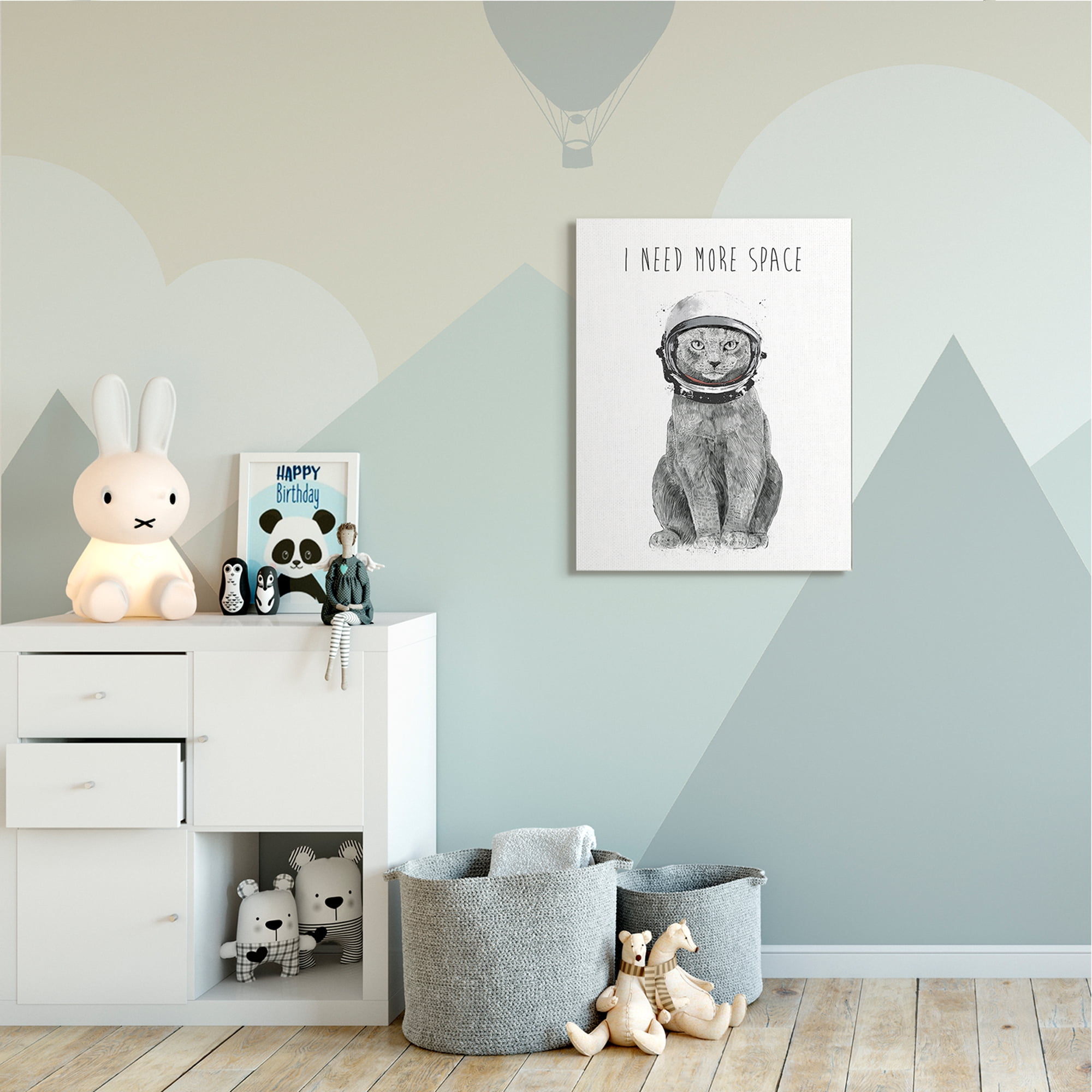 Stupell Industries Need More Space Phrase Funny Cat Astronaut Animals & Insects Painting Gallery Wrapped Canvas Art Print Wall Art, 30 x 40