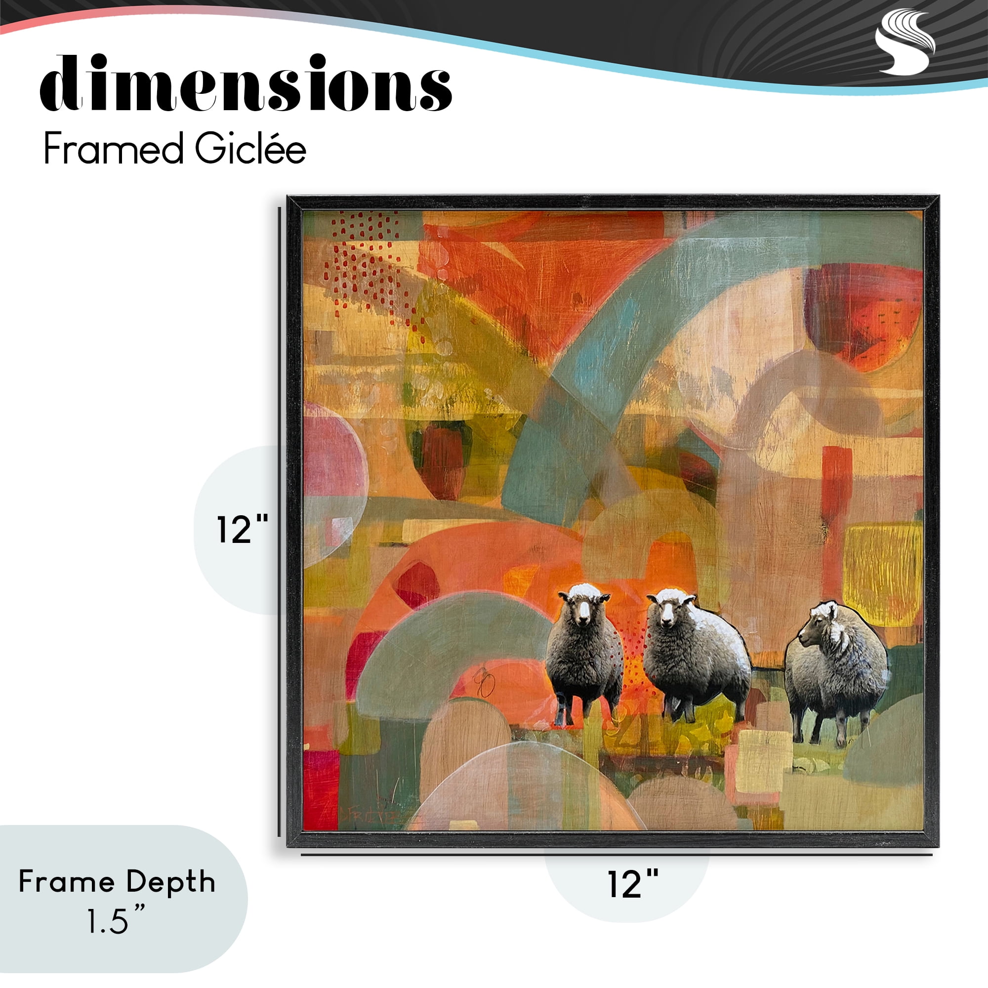 Stupell Industries Counting In My Sheep Black Framed Giclee Art, design by Dianna Fritzler
