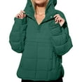 thumbnail image 2 of Luxalzxs Womens Quilted Pullover Puffer Jacket Oversized Long Sleeve Hooded Coats Winter Warm Lightweight Outwear with Pockets, 2 of 5