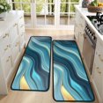 thumbnail image 4 of Kitchen Rugs Sets Of 2,Blue Gold Marble Pattern Anti Fatigue Kitchen Mat Rugs Non Slip Washable,Decorative Kitchen Floor Mats for Kitchen,Sink,Laundry,17"x47"+17"x47", 4 of 5