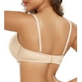 thumbnail image 2 of Exerin Women's Deep Plunge Low Cut Thick Padded Underwire Push Up Bra(34DD,Beige), 2 of 6