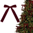 thumbnail image 4 of 24pcs Red Velvet Bows for Christmas Tree Decorations Wreath Burgundy Velvet Ribbon Garland Velvet Bows with Gold Twist Ties, 4 of 8