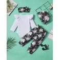 thumbnail image 5 of Newborn Infant Baby Girl 4PCS Clothes Romper Pants Set Floral Autumn Outfits Cute Baby Clothes Girl 6-9 Months, 5 of 6