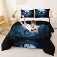 thumbnail image 3 of Metsweet Animal Dragon Full Size Comforter Sets 3-Piece, Gothic Theme Bedding Comforter Set, Blue Black,Black Reversible,1 Comforter and 2 Pillowcases, 3 of 6