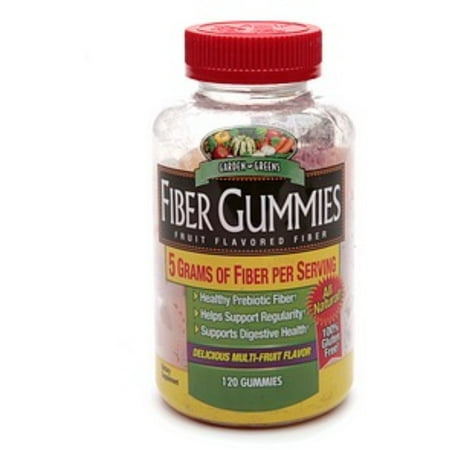 Garden Greens Fiber Gummies Fruit Flavored Fiber Dietary Supplement 120 Each (Pack of 6)