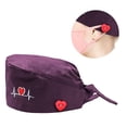 thumbnail image 4 of POINTERTECK Scrub Cap Women ECG Heart Embroidery Adjustable Dustproof Button Scrub Cap Bouffant Hat, 4 of 7