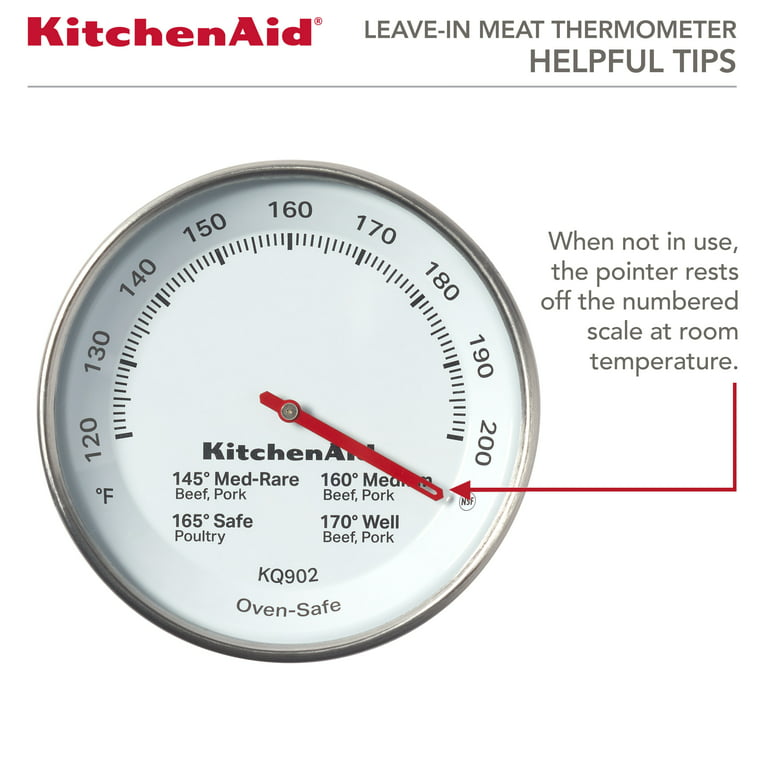 KitchenAid Analog Instant Read Food and Meat Thermometer with 1.75-inch  Dial, Recalibration Feature, Black Storage Sleeve - Yahoo Shopping