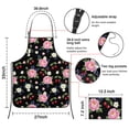 thumbnail image 3 of Pioneer Flower Floral Print Pattern Cotton Linen Apron with Pockets, Waterproof Adjustable, 33x27 Inch for Kitchen, Gardening, BBQ, Salon, 3 of 6