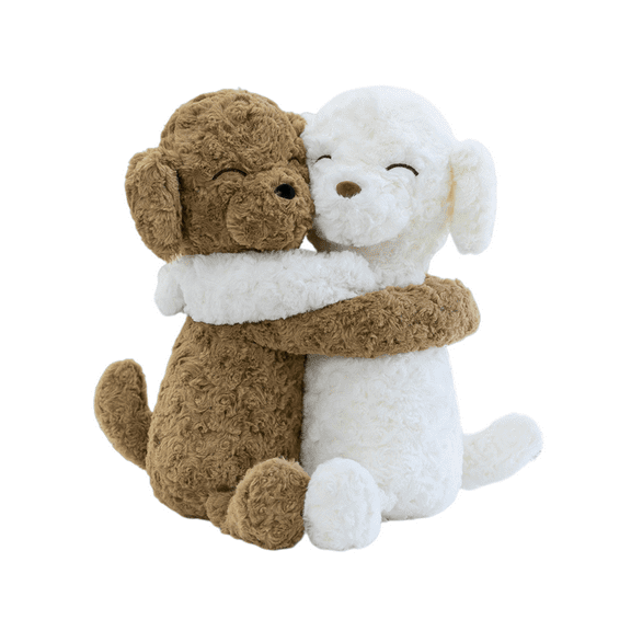 Hugging Puppy Plush Toy Set of 2, Soft Stuffed Dog Plushies with Velcro Paws, Cute Hugging Plush, Curtain Tieback Toy, Cozy Home Decor Gift, Emotional Companion