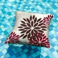 thumbnail image 2 of Red Brown Flower Pillow Covers 18x18 Inch Set of 2 White Gray Colored Throw Pillows Outdoor Waterproof Decor for Living Room Sofa Patio Funiture Garden Floral Polyester Pillow Covers 002L, 2 of 6