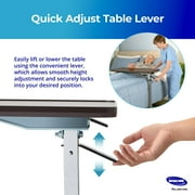 Invacare Adjustable & Tilting Table Bed - Height Adjustable Bedside Table w/ Wheels & L-Shaped Base