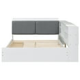 thumbnail image 4 of [Luckynote]Wood Full Size platform bed with Storage Headboard, Shelves and 2 Drawers, White, 4 of 10