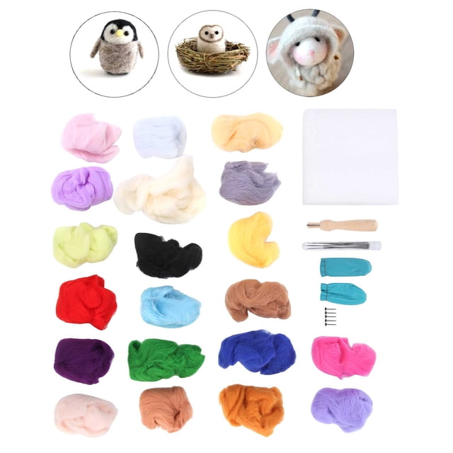 Needle Felting Tool Kit, Needle Felting Kit 20 Colors Wool Felting Accessories For Wool Painting For Jewelry Making For Dry Felt