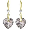 thumbnail image 1 of Pendientes colgantes de corazón de plata y oro rosa de 14 k para mujer, modernos pendientes colgantes para niñas, estilo austriaco, oro negro, código de producto 67855, oro negro, 1 of 5