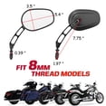 thumbnail image 2 of Mofun Espejos negros brillantes de 0.315 in, espejo lateral trasero compatible con Harley Softail Dyna Touring Street Glide Road Glide Road King 1982-2024, 2 of 5