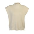 thumbnail image 2 of Blotona Womens Casual Turtleneck Sleeveless Sweater Knit Vest Knitted Tank Tops Shoulder Pads Fall Winter Knitwear Shirts, 2 of 10