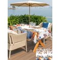 thumbnail image 4 of Outdoor Tablecloth with Umbrella Hole and Zipper, Fall Orange Blue Rectangle Table Cloth 60x102 Inch Waterproof Tablecloth, Thanksgiving Pumpkins Botanical Vintage Picnic Table Cover for Patio, 4 of 7