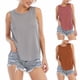 thumbnail image 2 of Gibobby Camiseta de tirantes sin mangas suelta sólida para mujer(Naranja,M), 2 of 3
