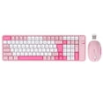 thumbnail image 1 of Wireless Bluetooth Keyboard and Mouse Combo Dual Mode 100 Keys Gaming Keyboard 1600DPI Mouse Set for PCs Laptops Pink, 1 of 4