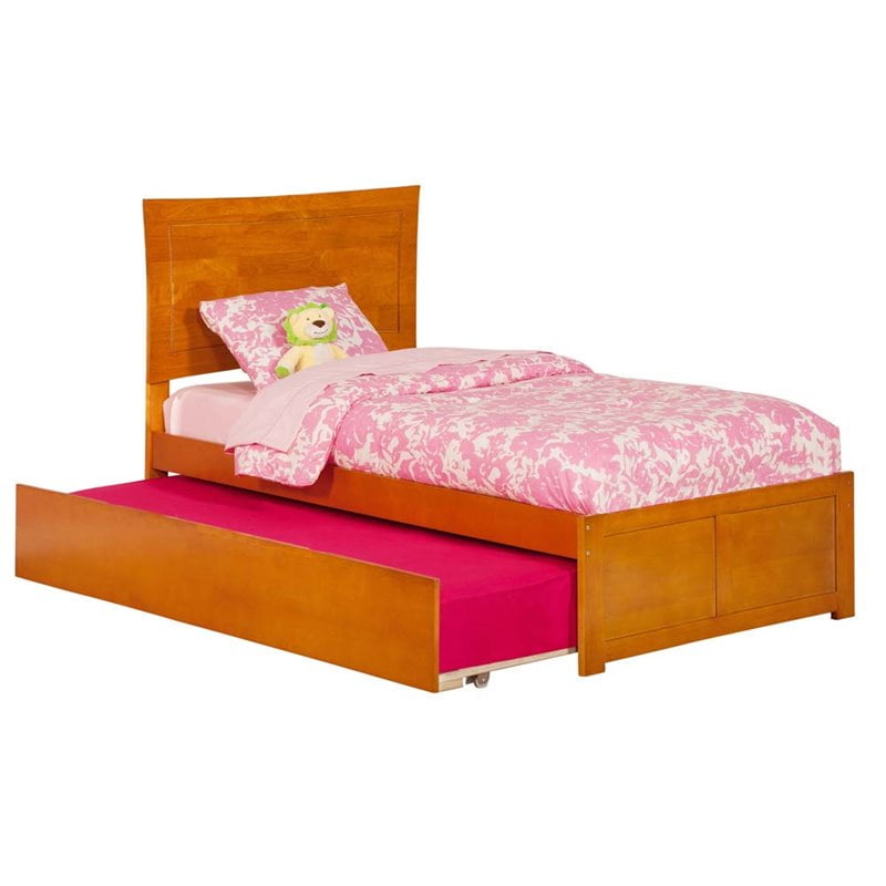 Atlantic Furniture Metro Urban Twin Trundle Platform Bed In Caramel