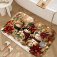 thumbnail image 2 of 1pc Christmas Snowmen Absorbent Non-Slip Bathroom Thickened Flannel Rug Decor,Soft,Quick Drying,Suitable For Indoor/outdoor Use,Bathrooms,Bedrooms,Kitchens,Terrace,Laundry Rooms,16"x24", 2 of 9