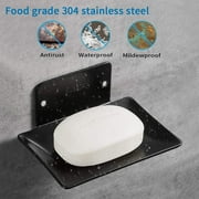 Self-adhesive Soap Holder, Soap Holder Without Drilling Stainless Steel, Bathroom Kitchen Balcony Soap Dish Soap Holder for Storage of Soap Sponge Brush