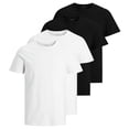 thumbnail image 1 of Jack & Jones Camiseta para Hombre, Pack de 4 - JACBASIC CREW NECK TEE, Manga corta, lisa, algodón Negro/blanco L (Large), 1 of 7