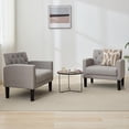 thumbnail image 2 of LAZZO Accent Chair Set of 2, Mid-Century Modern Upholstered Armchair for Living Room & Office, Gray, 2 of 9