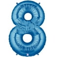 thumbnail image 2 of 40 inch Number 8 - Blue Megaloon Betallic Foil Mylar Balloon - Party Supplies Decorations, 2 of 2