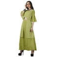 thumbnail image 4 of Moomaya Printed High Low Crop Top Kurti Palazzo Set Ethnic Indian Clothing Set For Womens, 4 of 8