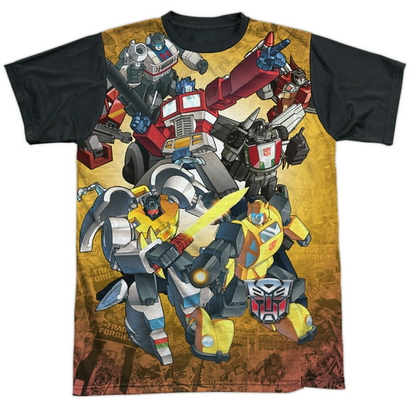 Transformers - Autobots V Decepticons - Short Sleeve Black Back Shirt - Small