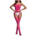 thumbnail image 2 of Lencería de mujer, body con entrepierna abierta, medias de liga, conjunto de seda, body de nailon para mujer, 2 of 4