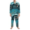 thumbnail image 3 of Yiaed Realistic Ocean Shark Print Men’s Pajamas Set - Long Sleeve Button Down Sleep Shirt and Pajama Bottoms Sleepwear Set Mens Pjs Sets Men's Pajama Bottoms-X-Large, 3 of 7