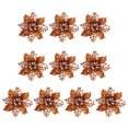 thumbnail image 1 of Matsuzay 10 piezas de flores artificiales de Navidad, flor de Pascua con purpurina, flor falsa reutilizable, manualidades DIY, fiesta de boda, Año Nuevo Kits de decoración para fiestas Bronce Matsuzay HA008610-08, 1 of 6