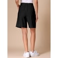 thumbnail image 3 of DARING DIVA Women's Linen Summer Bermuda Shorts Small Black, 3 of 6