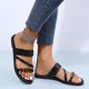 thumbnail image 4 of Amzcrzy Zapatos de mujer,Zapatos de mujer,Zapatillas de mujer, Pantuflas planas con cinturón de una palabra brillante para mujer, cómodas e informales Sandalias Mujer Zapatillas De Casa, 4 of 6