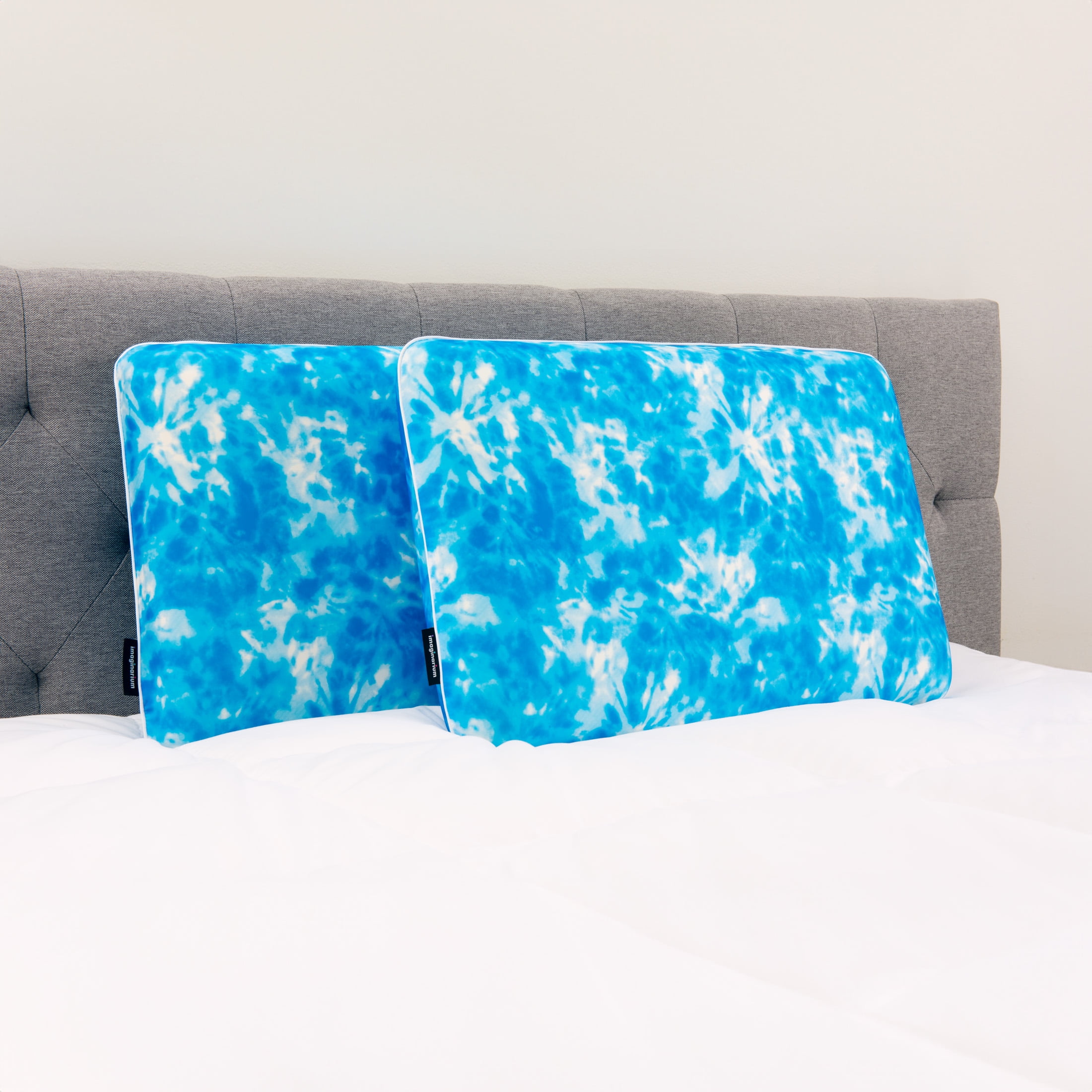 Memory Foam Fun Pillow with Cool-to-the-Touch Cover, Standard/Queen, Ocean Ice, 2 Pack