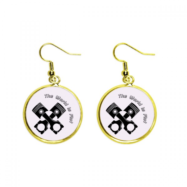 Boucles d'Oreilles Pendantes Mode art Déco piston Plat Moteur Bijoux Femme