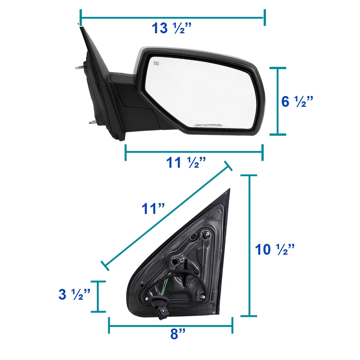 Spec-D Tuning Right Passenger Side Chrome Power Heated Mirror w/ Puddle Light Compatible with 2014-2018 Chevy Silverado, GMC Sierra