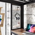 thumbnail image 5 of Bellemave Twin Loft Bed with Desk, Metal Loft Bed with Storage & Wardrobe, High Loft Bed with LED Lights & Charaging Station, Heavy Duty Metal Frame with Pegboard & Baskets for Teens Adults, Black, 5 of 13